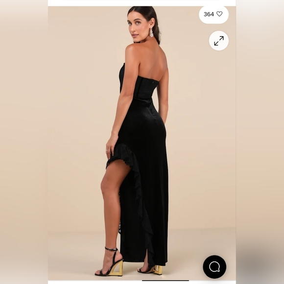 Astounding Aura Black Lace Strapless Bustier Maxi Dress - Picture 3 of 12